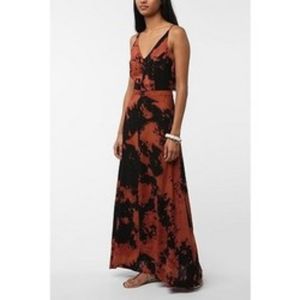 Urban Outfitters Black and Orange Maxi Dress